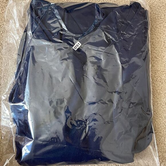 Dress The Population Corey Chiffon Fit & Flare Cocktail Dress Size L Navy Blue - Picture 13 of 13